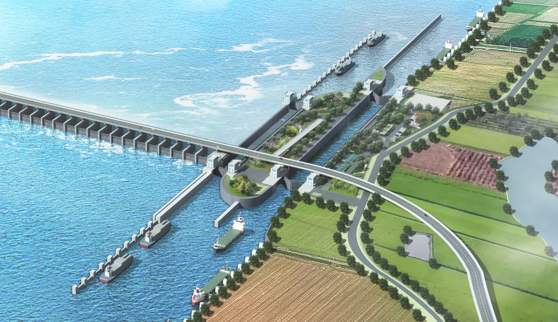 赣江龙头山枢纽二线船闸工程